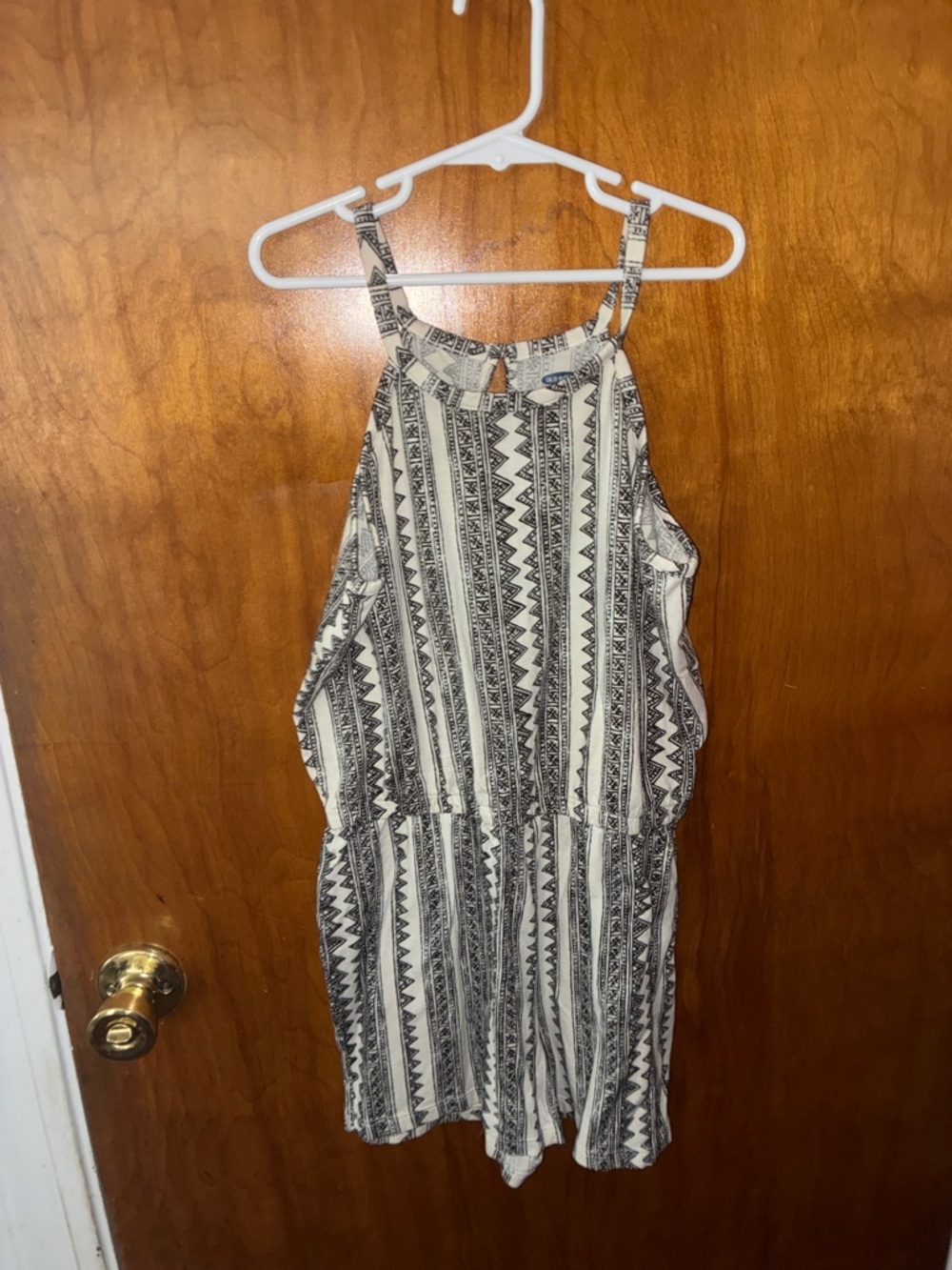 Old Navy Black and White Tribal Print Girls Romper